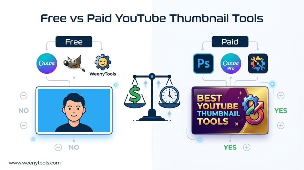 Free vs Paid YouTube Thumbnail Makers  Which One Should You Choose